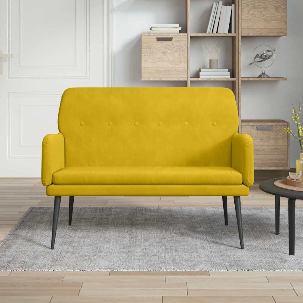 bænk 108x79x79 cm velour gul