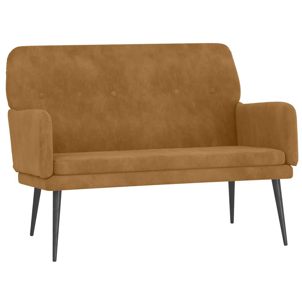 bænk 108x79x79 cm velour brun