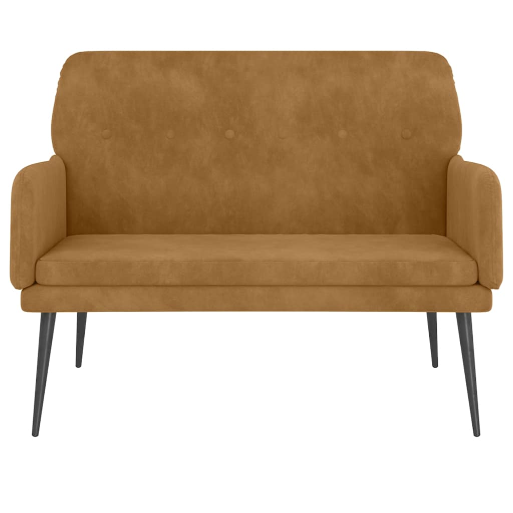 bænk 108x79x79 cm velour brun