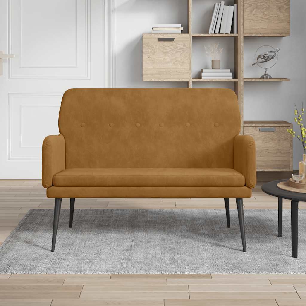 bænk 108x79x79 cm velour brun