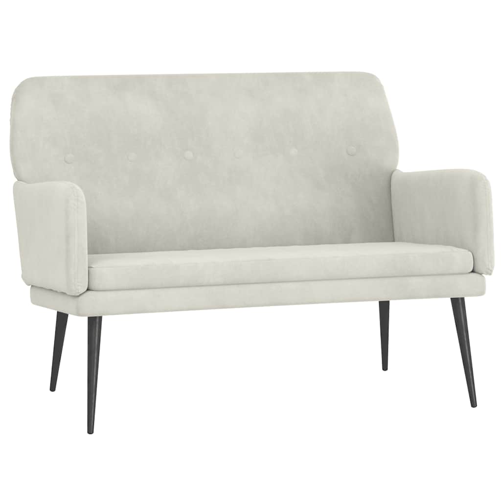 bænk 108x79x79 cm velour cremefarvet