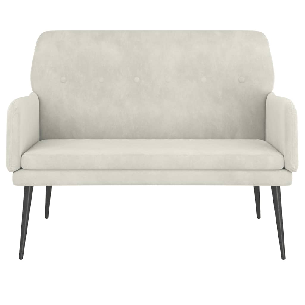 bænk 108x79x79 cm velour cremefarvet