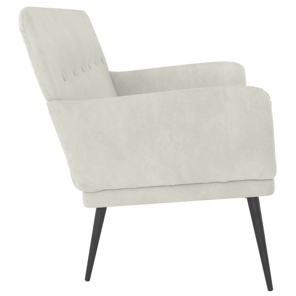 bænk 108x79x79 cm velour cremefarvet