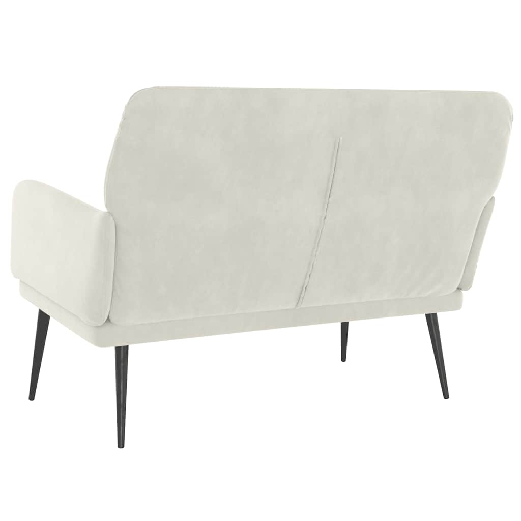 bænk 108x79x79 cm velour cremefarvet
