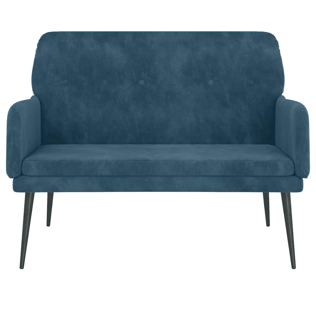 bænk 108x79x79 cm velour blå