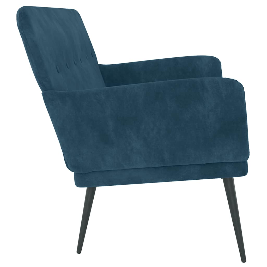 bænk 108x79x79 cm velour blå