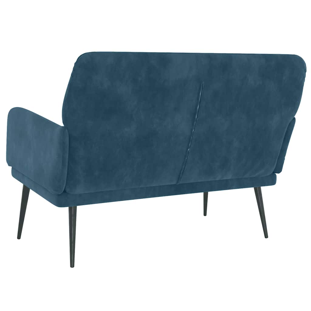 bænk 108x79x79 cm velour blå