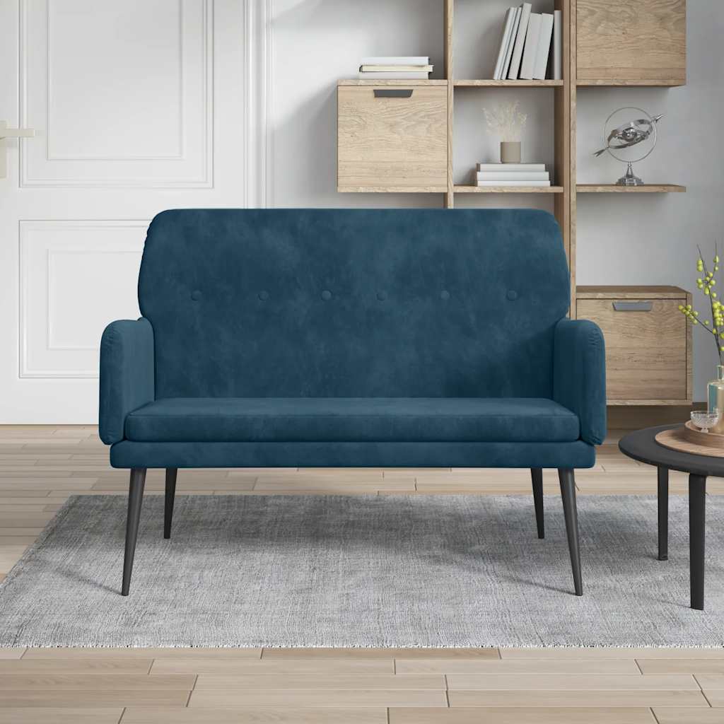 bænk 108x79x79 cm velour blå