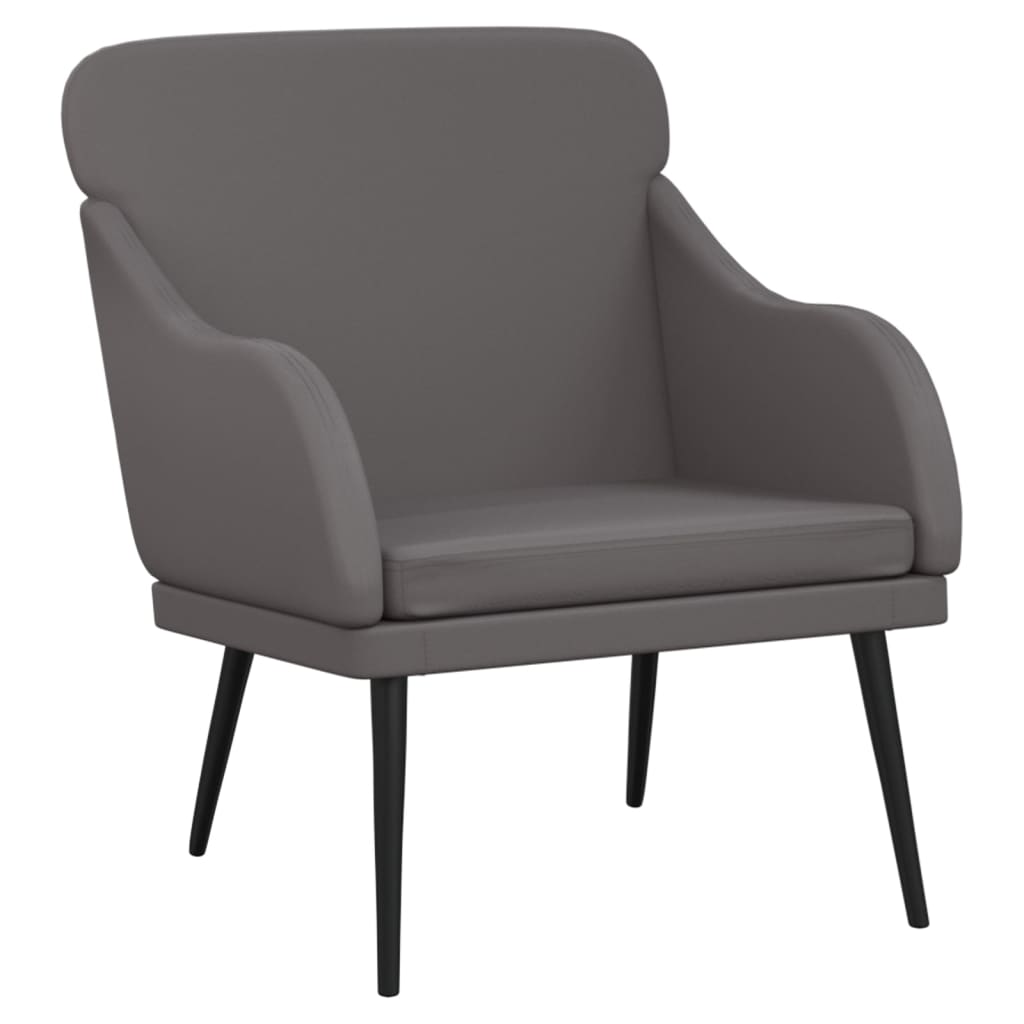 lænestol 63x76x80 cm kunstlæder grå
