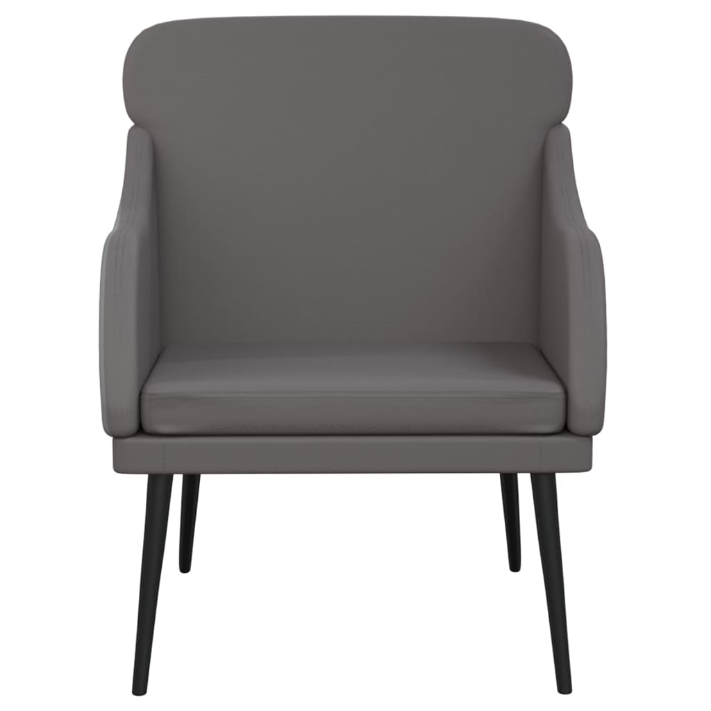 lænestol 63x76x80 cm kunstlæder grå