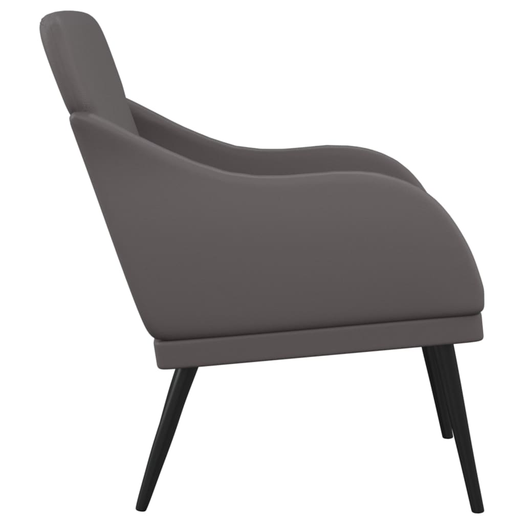lænestol 63x76x80 cm kunstlæder grå