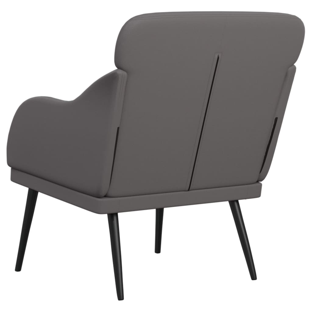 lænestol 63x76x80 cm kunstlæder grå