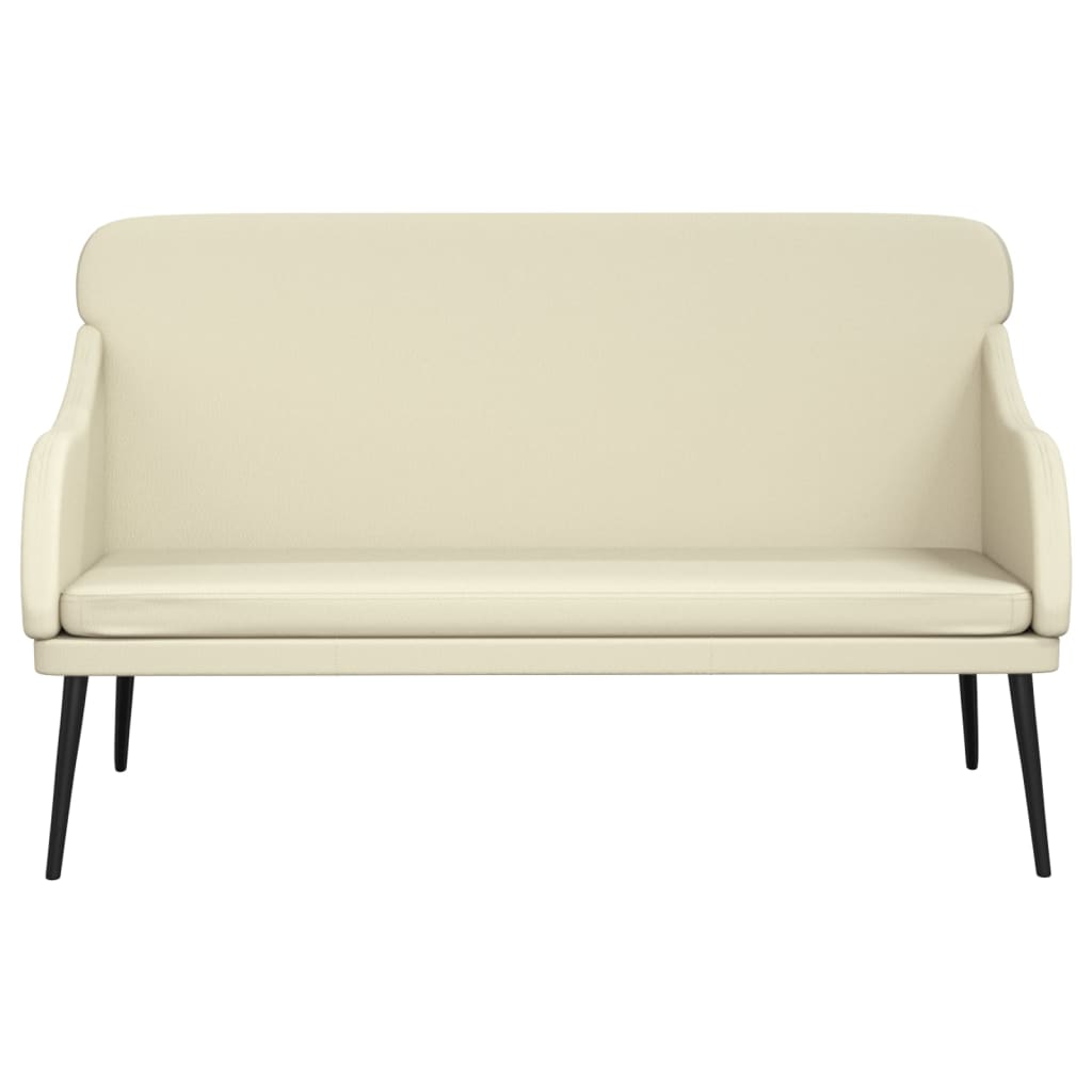 bænk 110x76x80 cm kunstlæder cremefarvet