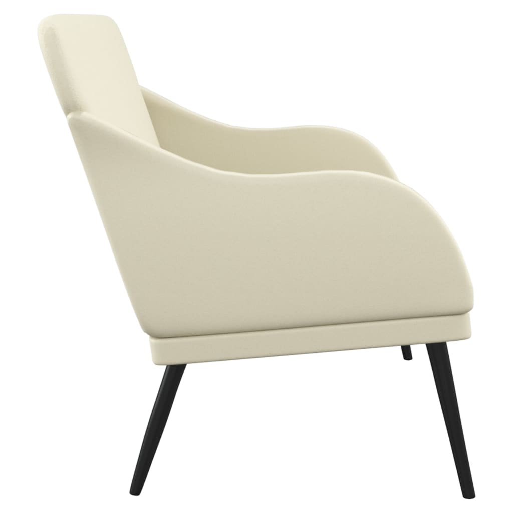 bænk 110x76x80 cm kunstlæder cremefarvet