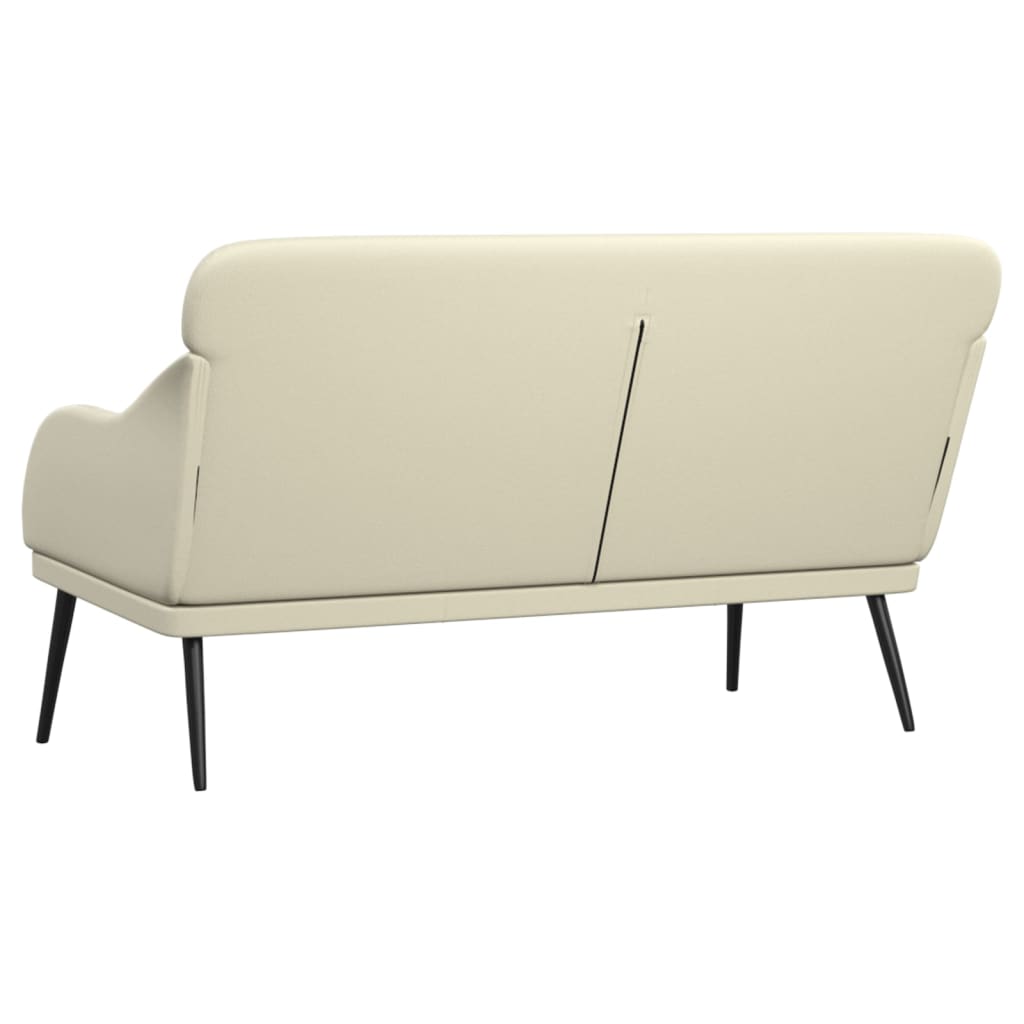 bænk 110x76x80 cm kunstlæder cremefarvet