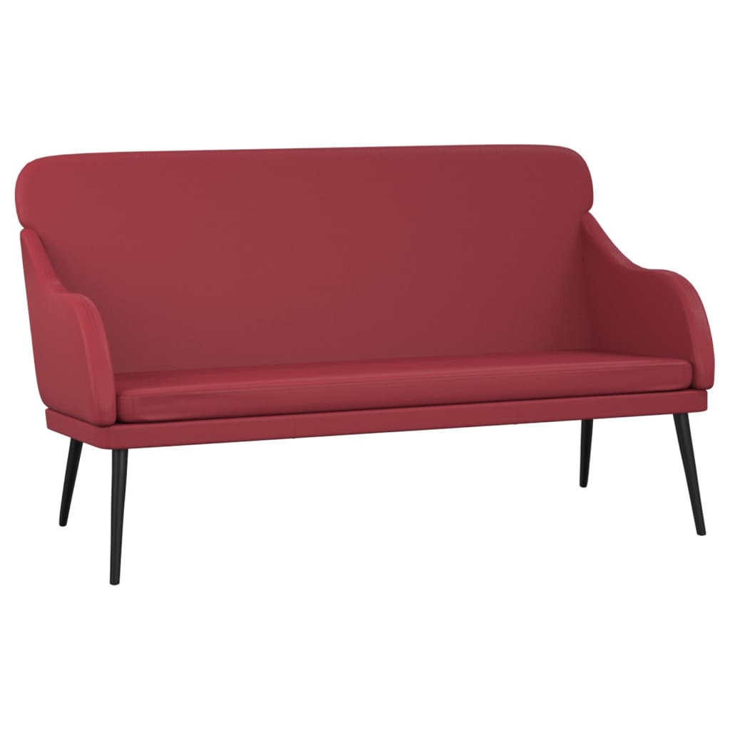 bænk 110x76x80 cm kunstlæder vinrød