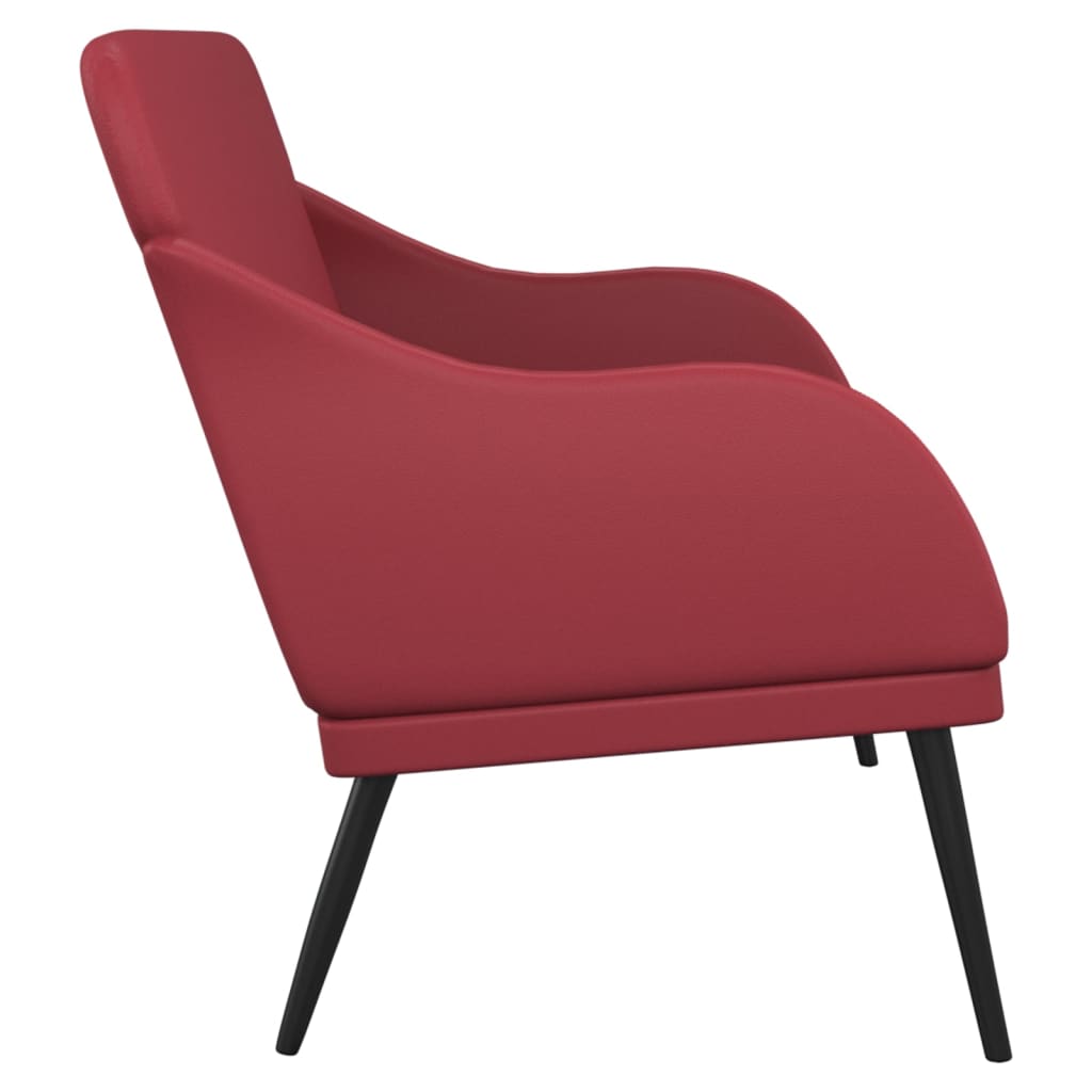 bænk 110x76x80 cm kunstlæder vinrød
