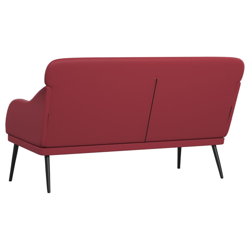 bænk 110x76x80 cm kunstlæder vinrød