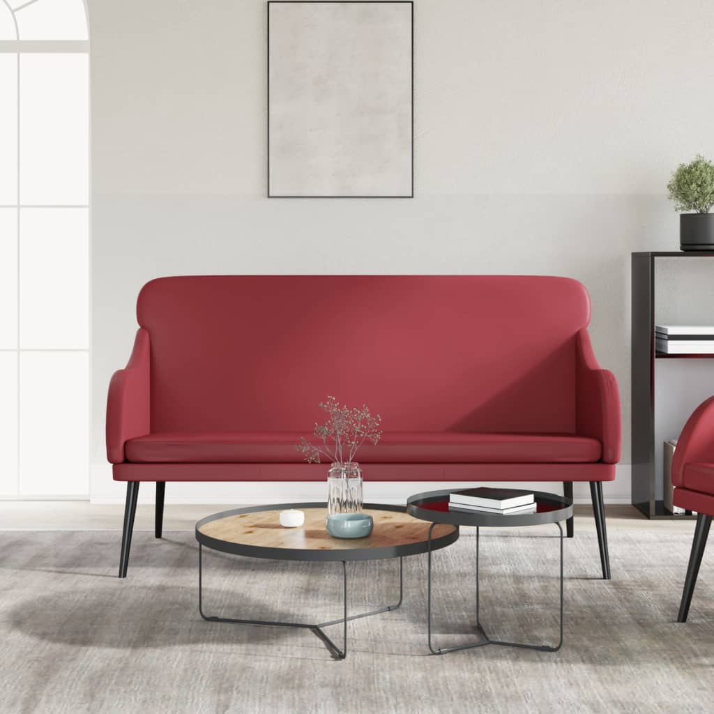 bænk 110x76x80 cm kunstlæder vinrød
