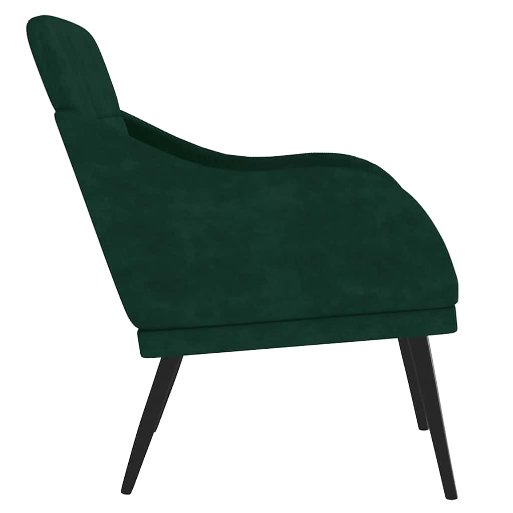 lænestol 63x76x80 cm velour mørkegrøn
