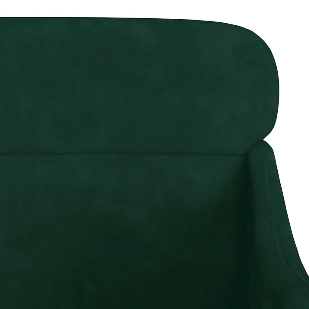 lænestol 63x76x80 cm velour mørkegrøn