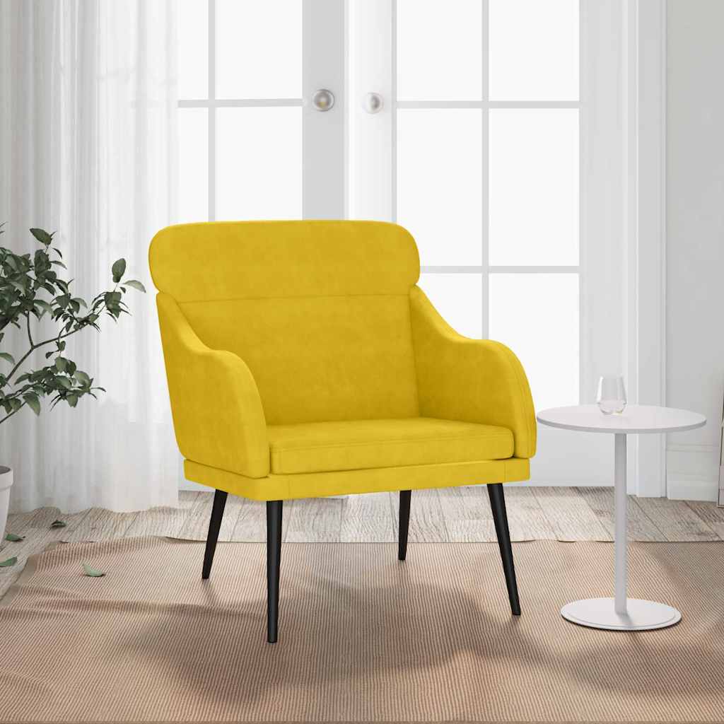 lænestol 63x76x80 cm velour gul