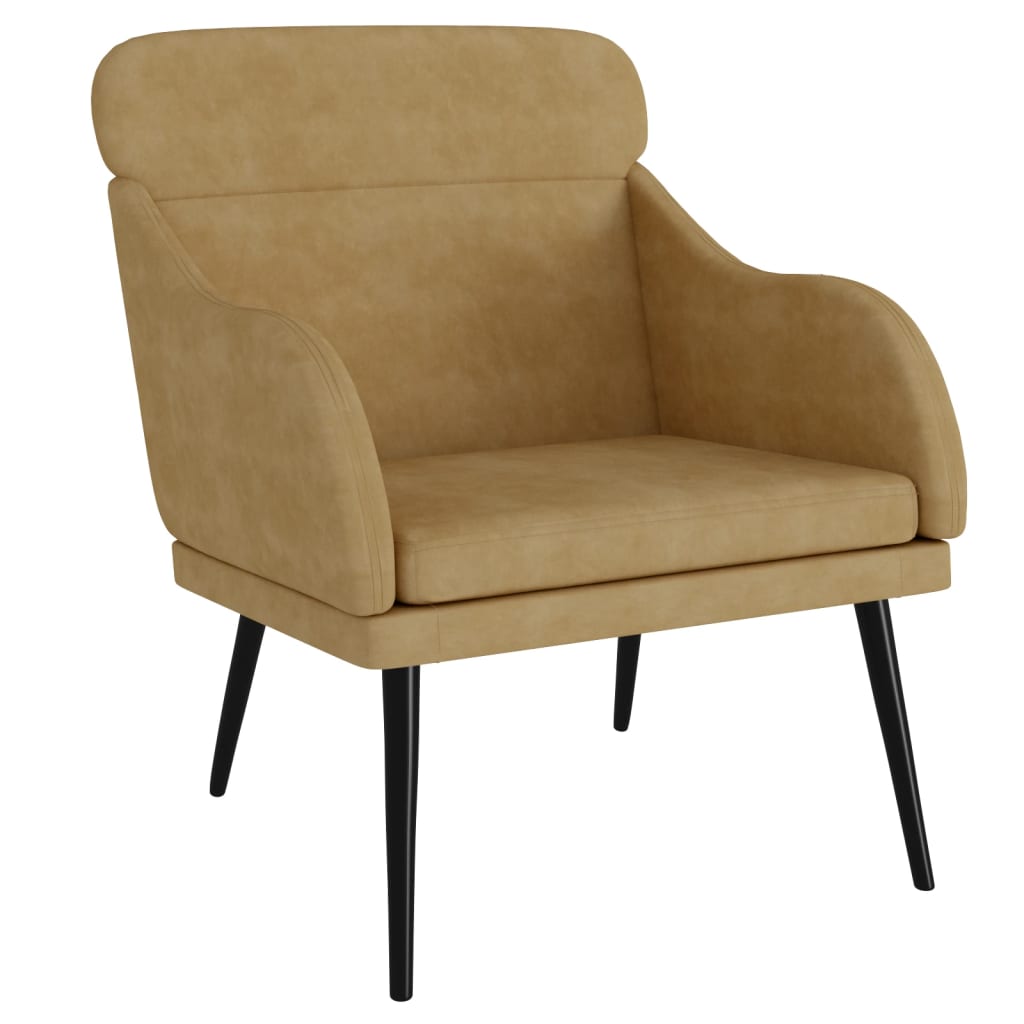 lænestol 63x76x80 cm velour brun