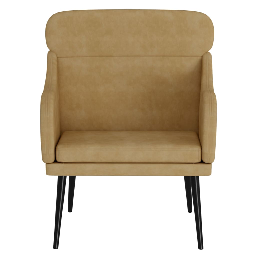 lænestol 63x76x80 cm velour brun