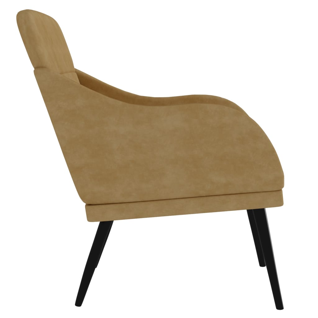 lænestol 63x76x80 cm velour brun