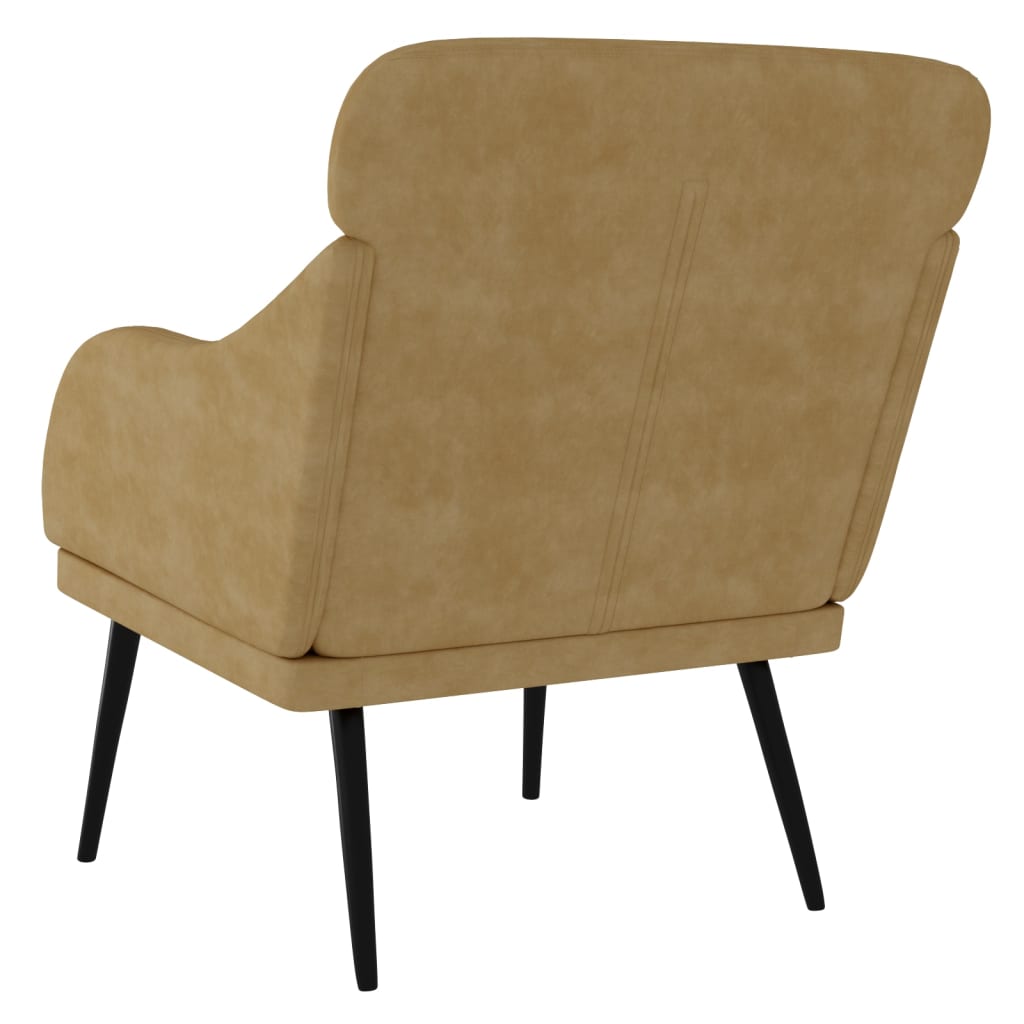 lænestol 63x76x80 cm velour brun