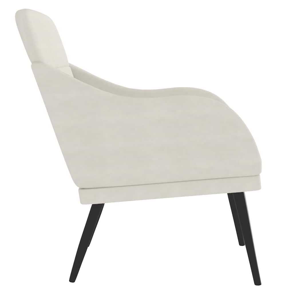 lænestol 63x76x80 cm velour cremefarvet
