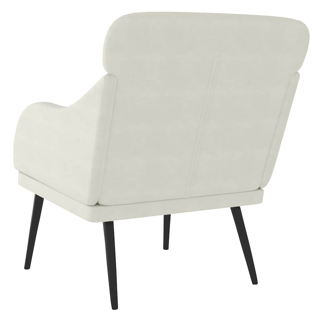 lænestol 63x76x80 cm velour cremefarvet