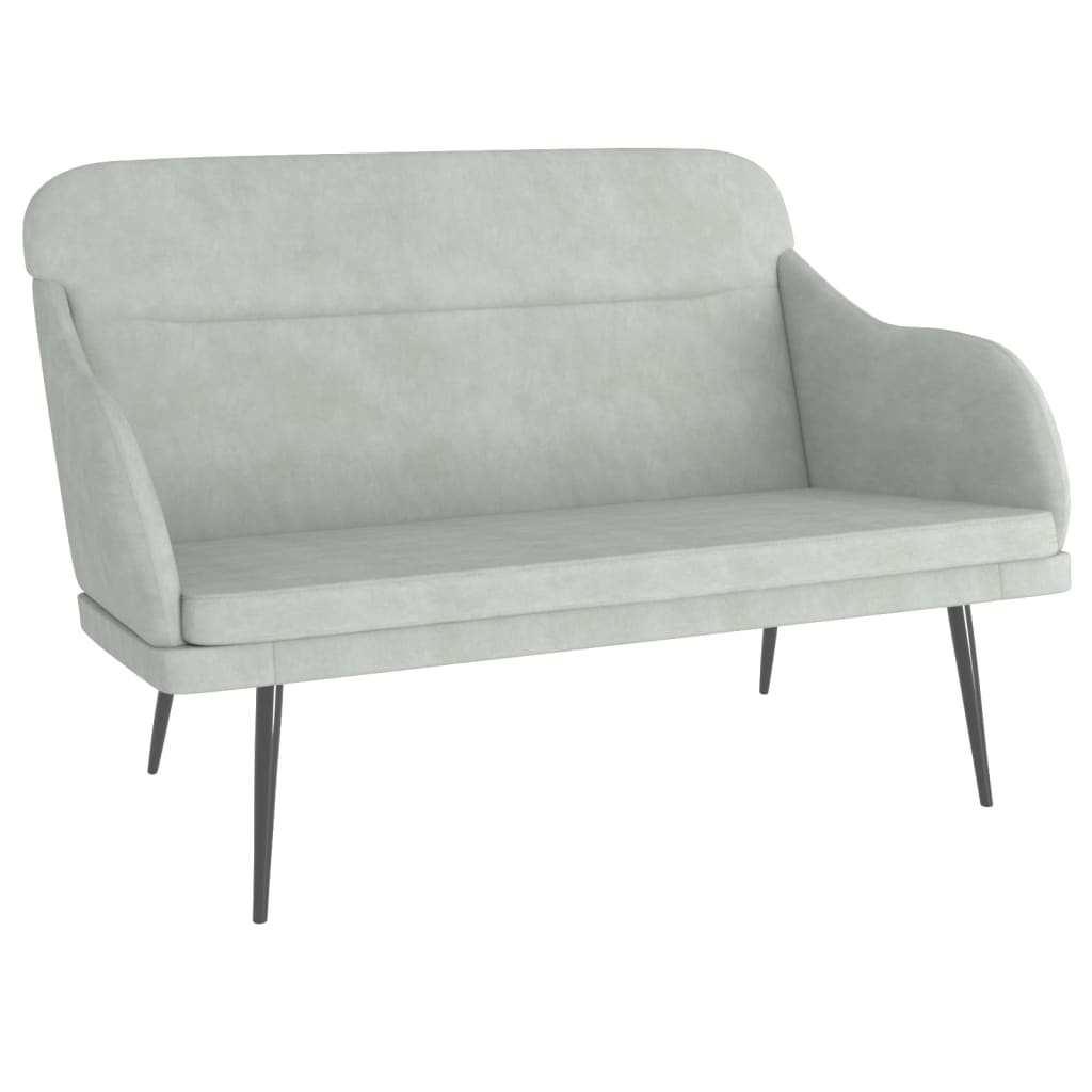 bænk 110x76x80 cm velour lysegrå
