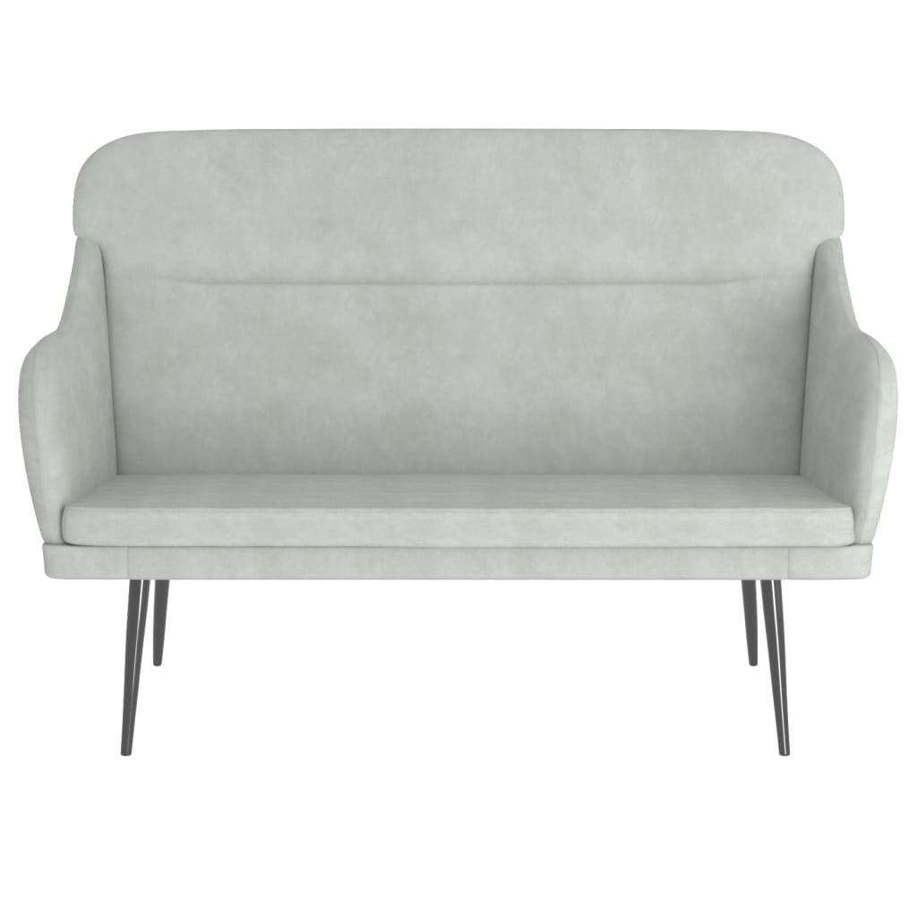 bænk 110x76x80 cm velour lysegrå