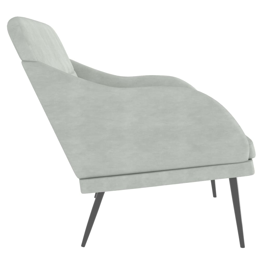 bænk 110x76x80 cm velour lysegrå