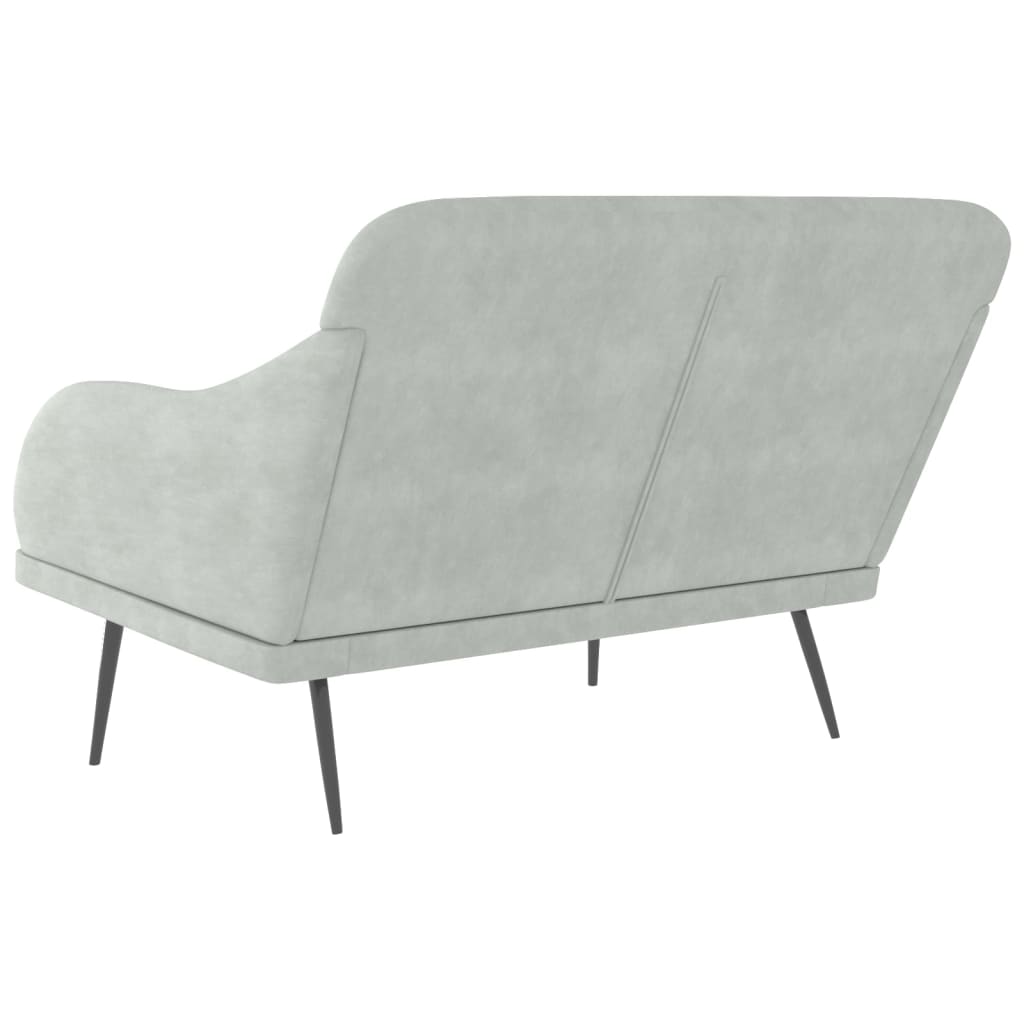 bænk 110x76x80 cm velour lysegrå
