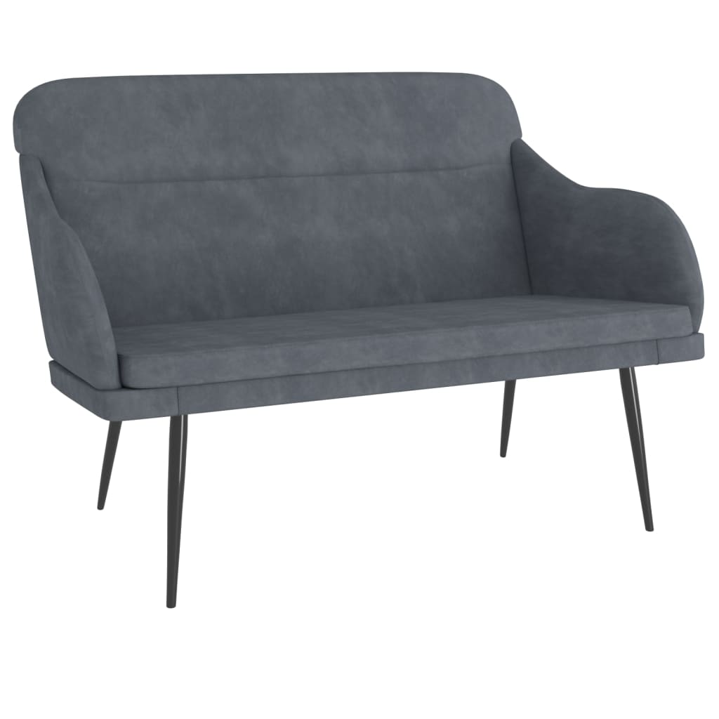 bænk 110x76x80 cm velour mørkegrå
