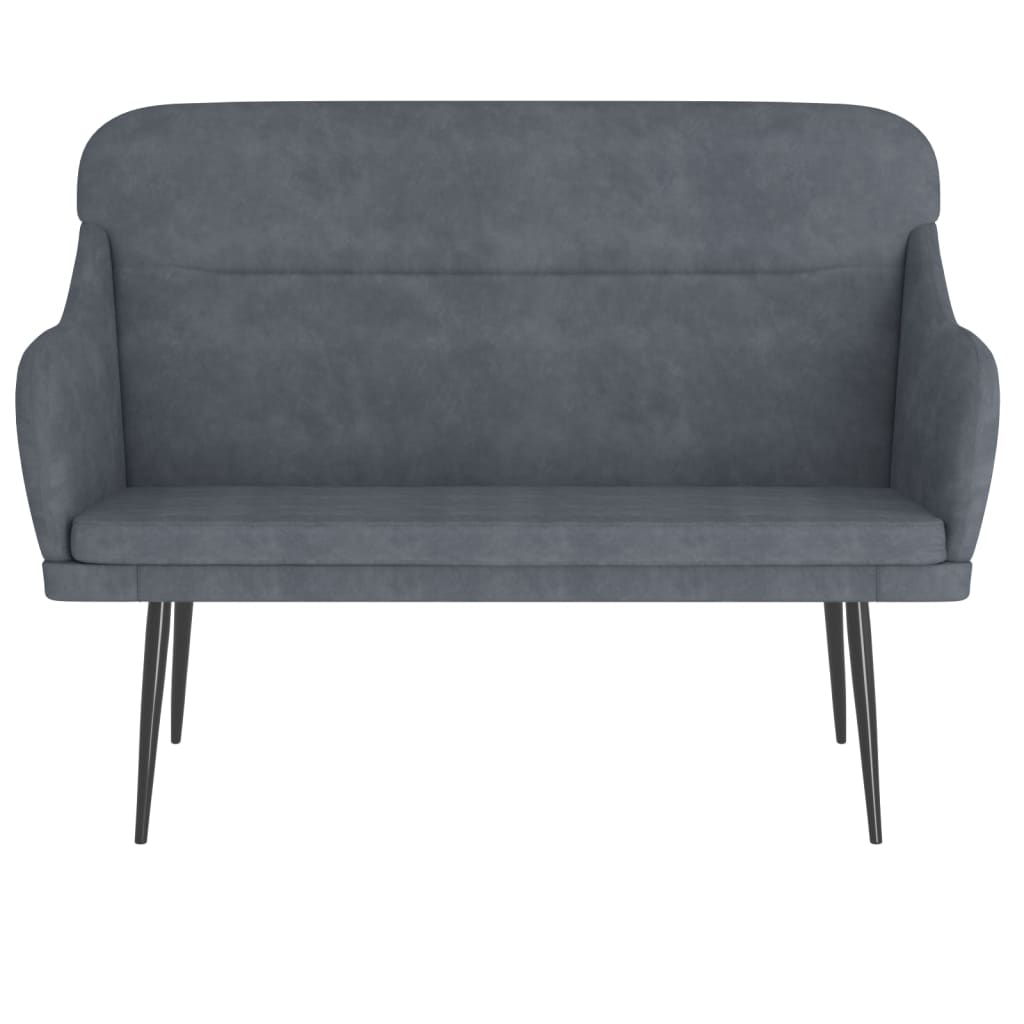 bænk 110x76x80 cm velour mørkegrå