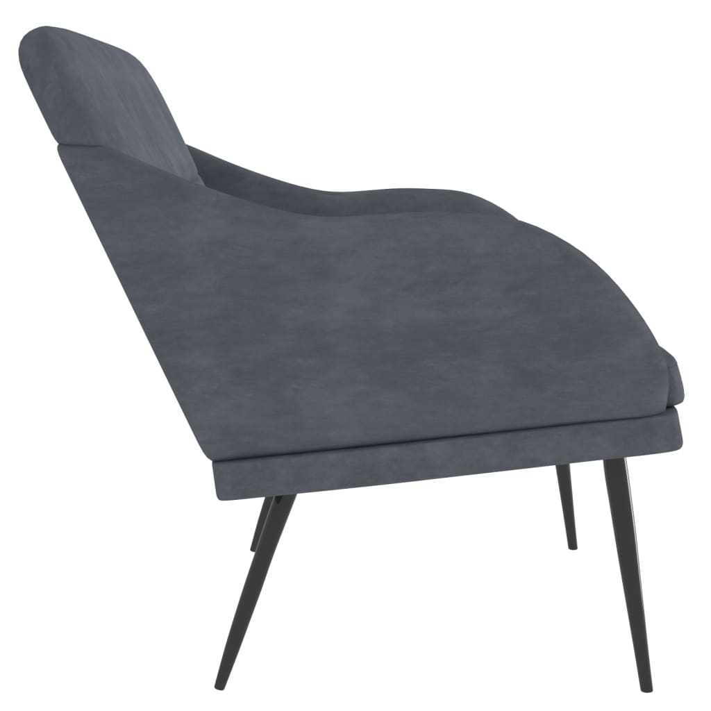 bænk 110x76x80 cm velour mørkegrå