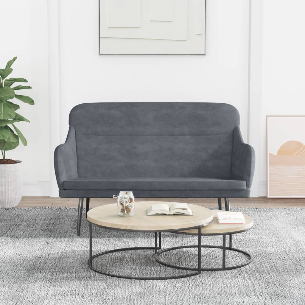 bænk 110x76x80 cm velour mørkegrå