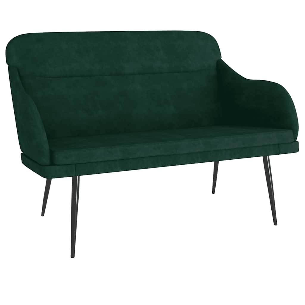 bænk 110x76x80 cm velour Mørkegrøn