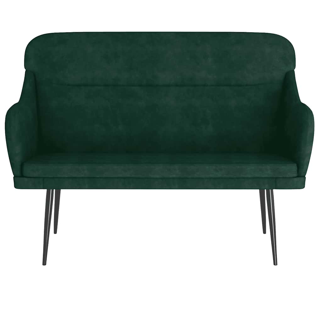 bænk 110x76x80 cm velour Mørkegrøn