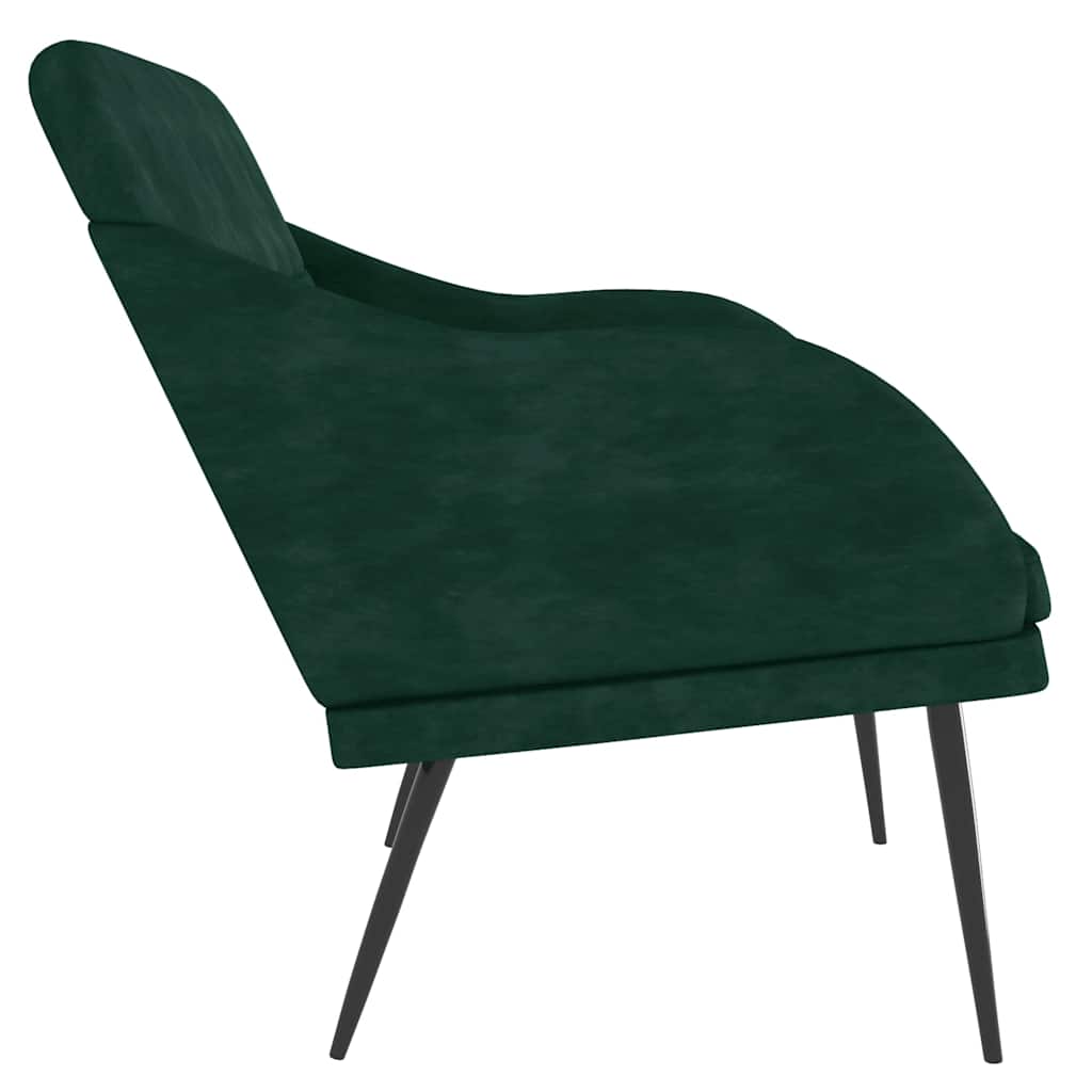 bænk 110x76x80 cm velour Mørkegrøn