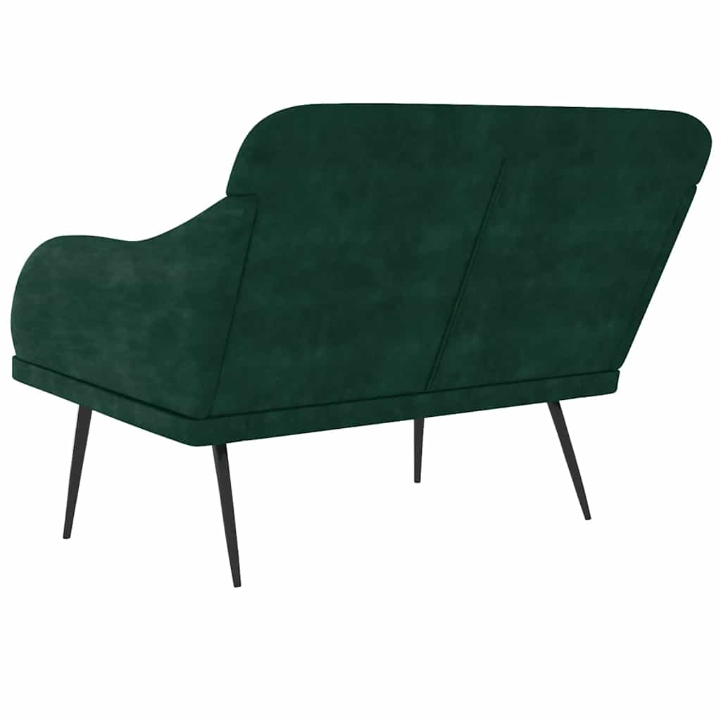 bænk 110x76x80 cm velour Mørkegrøn