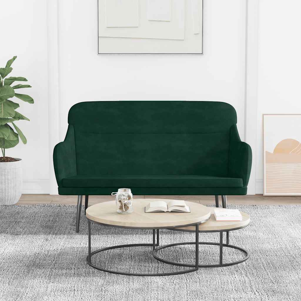 bænk 110x76x80 cm velour Mørkegrøn