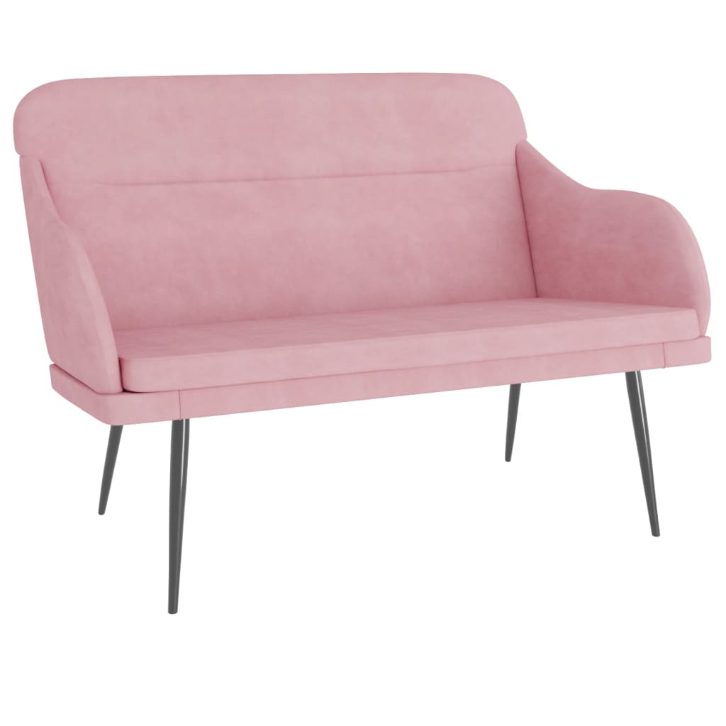 bænk 110x76x80 cm velour Lyserød