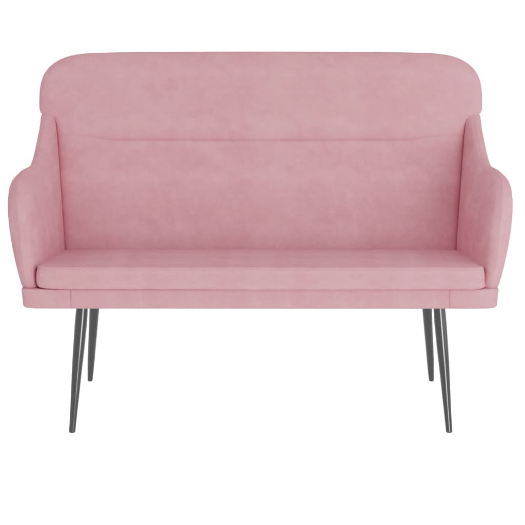 bænk 110x76x80 cm velour Lyserød