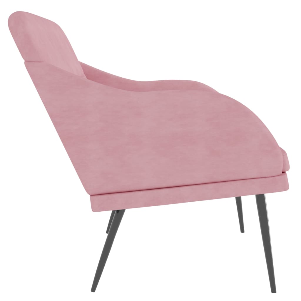 bænk 110x76x80 cm velour Lyserød
