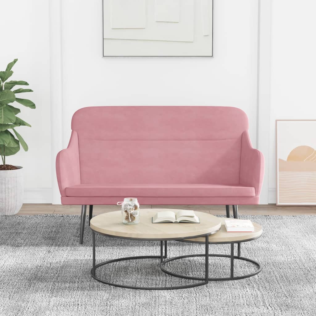 bænk 110x76x80 cm velour Lyserød