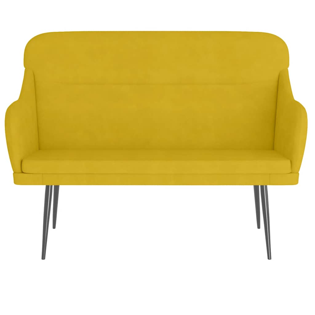 bænk 110x76x80 cm velour gul